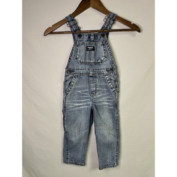 OshKosh B’Gosh Vintage Youth Overalls Jeans Medium Wash Size 2T - Picture 1 of 9